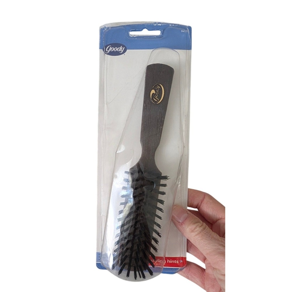 Vintage 2005 Goody Boar Bristle Finishing Hair Brush Made USA NOS New Sealed